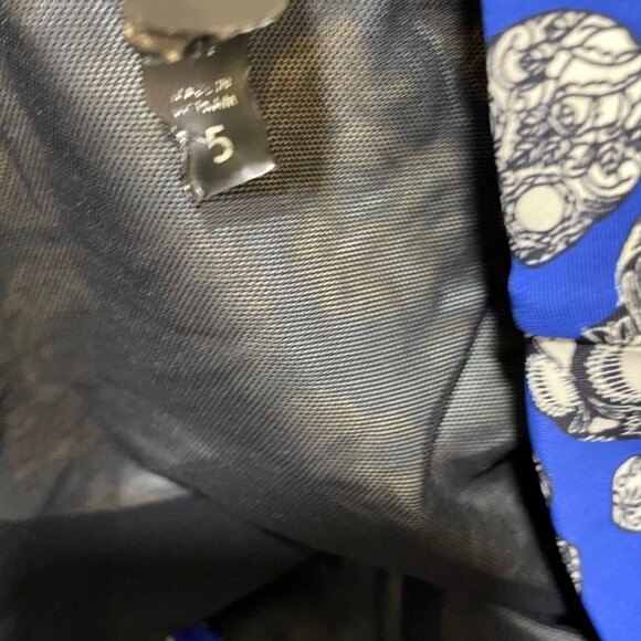 Torrid 5X Skull Day of The Dead Print High-Waist Swim Bottom — Blue Ruched Retro - Picture 3 of 3